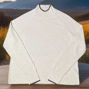 Smartwool Women's Edgewood Mock Neck Sweater Size: L Color: Natural Donegal